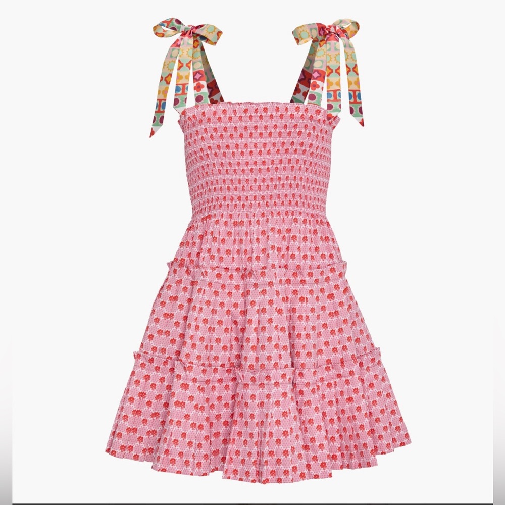 NWT Hill House Home Charlotte Ribbon Nap Dress in Cala Check Pink Print - Picture 7 of 7